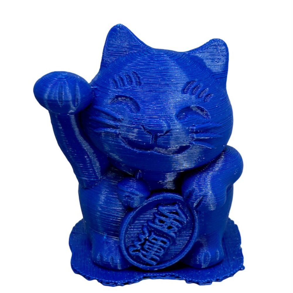 3D Printing Blue Lucky Fortune Cat Maneki Neko